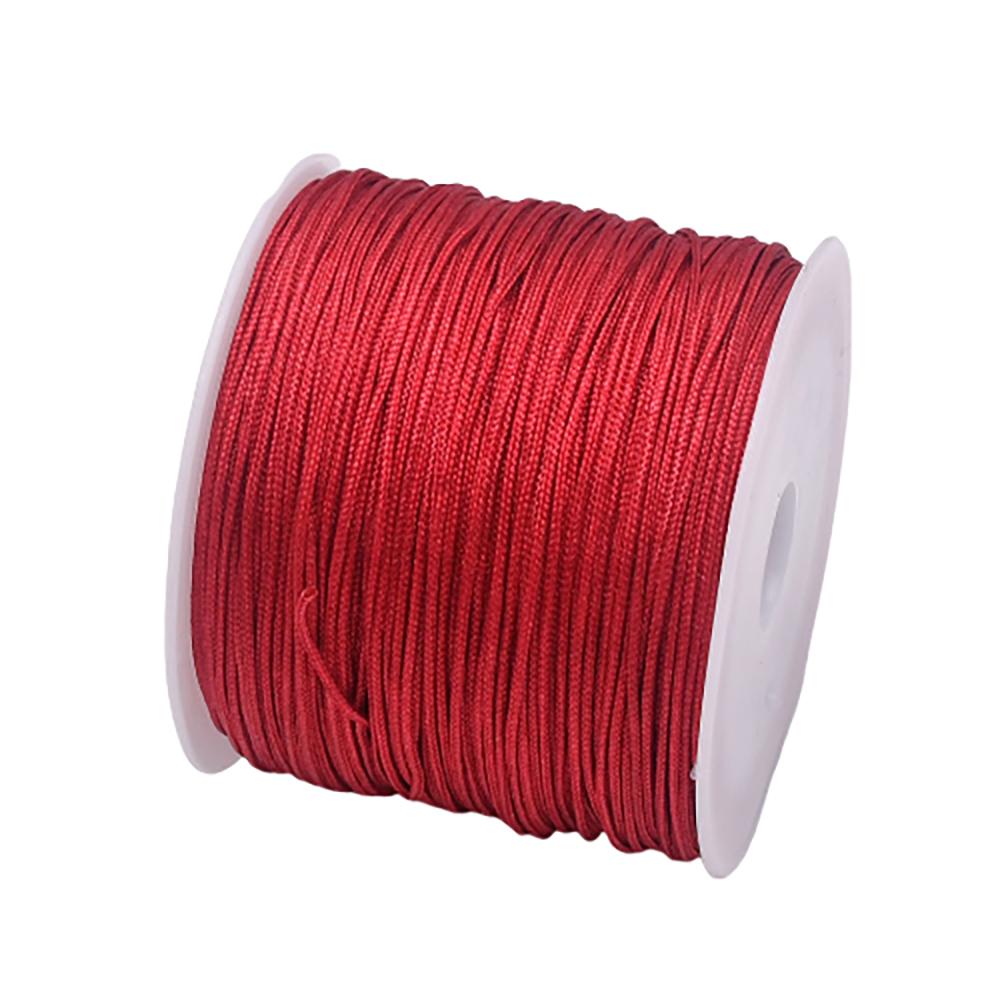 50Yds 0.8mm Crafts Nylon Cord For Jewelry Making Beading Braided Nylon Satin String for Bracelets Rattail Trim Chinese Knot