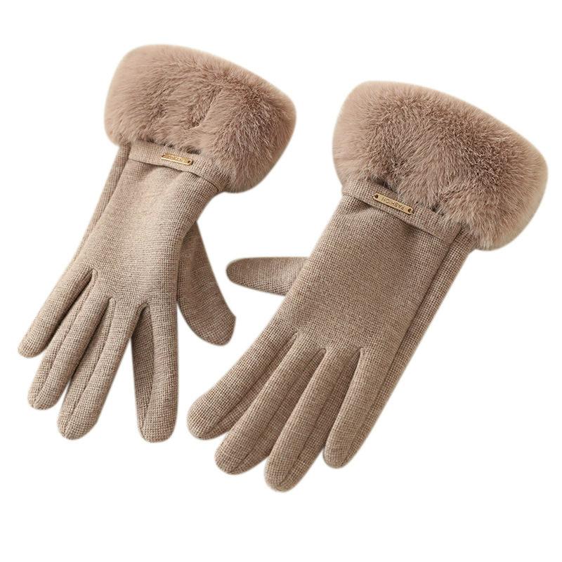 Gloves For Women In Autumn And Winter  Thickened With Velvet For Warmth