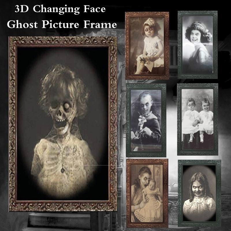 3D Changing Face Ghost Picture Frame Halloween Wall Decor Horror Hanging Prop For Haunted House Party Indoor Festival Decor