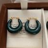 Irregular Ring Enamel Stud Earrings, Natural Light Luxury, High Sense, Fashionable Elegance and Luxury, New Autumn and Winter Earrings