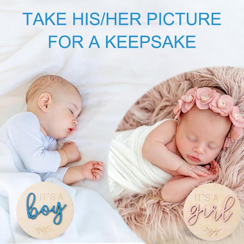 Gender Reveal Sign For Baby Birth: 3Pcs It'S A Boy Girl & Hello World Announcement Sign For Hospital - Wooden Newborn Welcome