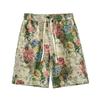 Men's Summer Floral Beach Shorts, American Retro Loose Fit
