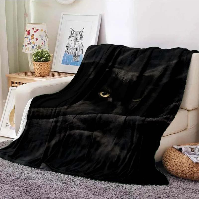 Cute Cat Series Printed Blanket for Sofa Bed Travel Camping Living Room Office Conditioning Blanket for All Seasons Gifts