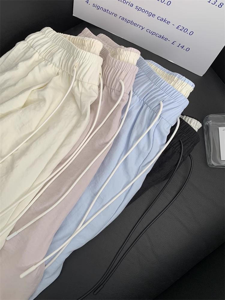 Plus Size Women's Cream Slimming Wide Leg Pants - Milk Skin Paper Fabric