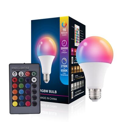 Nowy! Ac85-265v Żarówka Led Rgb 4 tryby Zmiana koloru Pilot Spotlight Żarówka z pamięcią dla