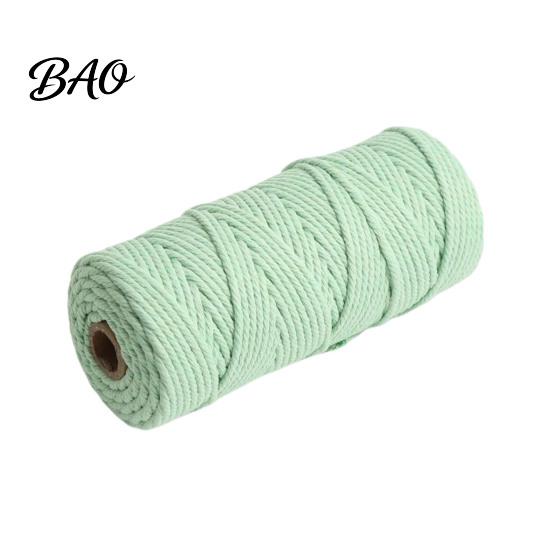 Corda Morbida in Cotone per Arte dell'Intreccio Corda da 3 mm, 100 Metri Corda Colorata Resistente Intrecciata per Artigianato Crochet Lavorazione Arazzi, Intreccio a Mano, Artigianato Fai da Te Gioielli