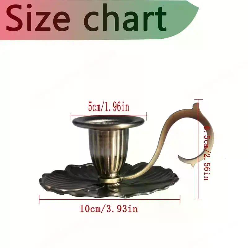 Retro Metal Taper Candle Holder European Retro Handheld Small Candlestick Crafts Bronze Table Candle Holder Home Decor
