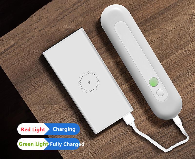 Striscia LED Sensore di movimento PIR Accensione/spegnimento automatico LED USB ricaricabile Nero Alluminio Illuminazione per mobili da cucina Illuminazione notturna a LED