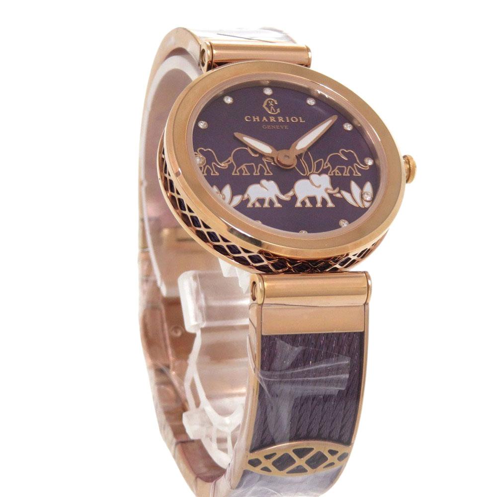 Used AUTHENTIC CHARRIOL FE32.A02.013 FOREVER 12P Diamond purple SS Quartz Wristwatch