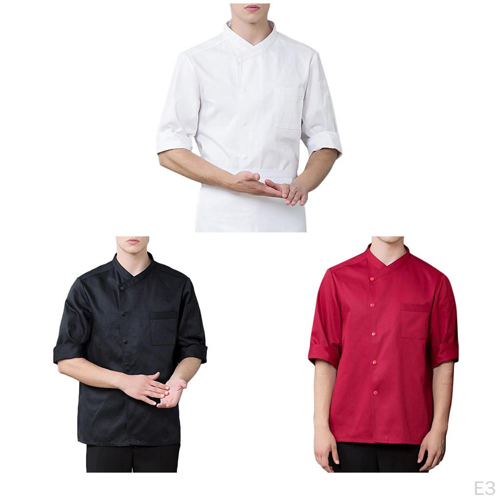 3/4 Sleeve Jacket Kitchen Cook Coat Uniforms Unisex