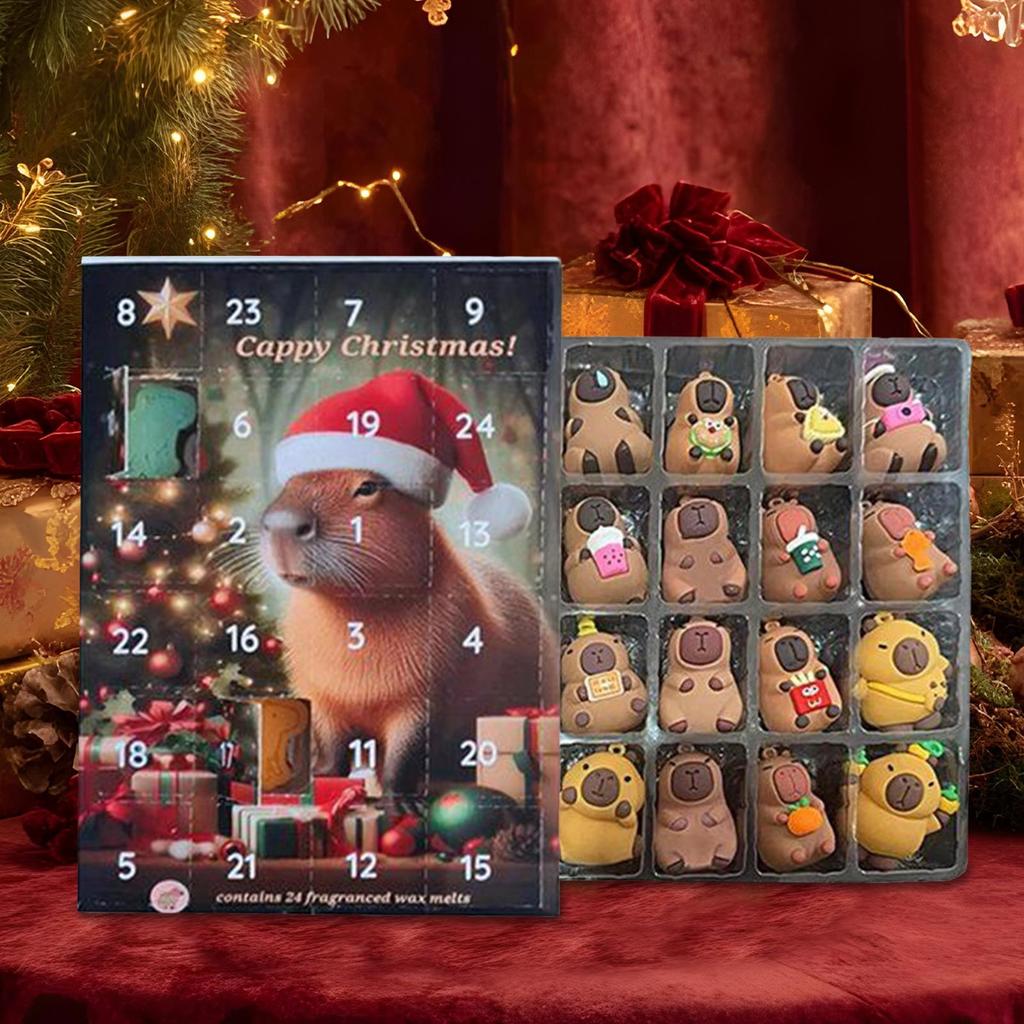Capybara Advent Calendar Xmas Countdown Calendar Cute Capybara Christmas Ornaments 24pcs 3D Cute Capybara Christmas tree Pendant