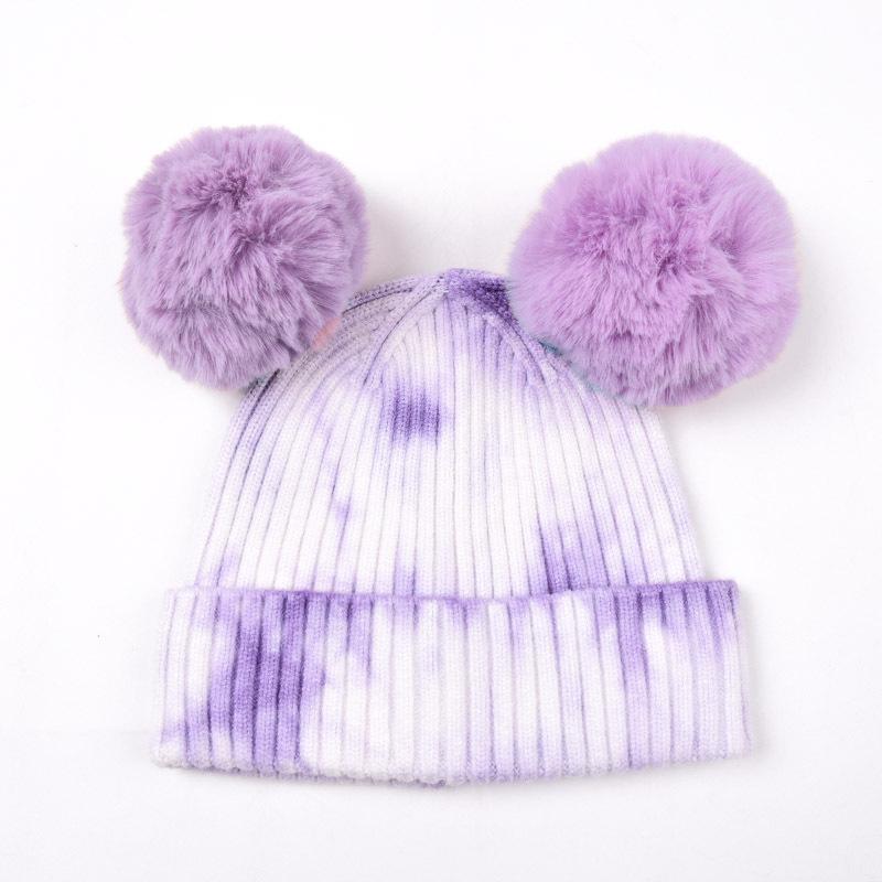 Tie-dye Knitted Hat Outdoor Warm Cute 