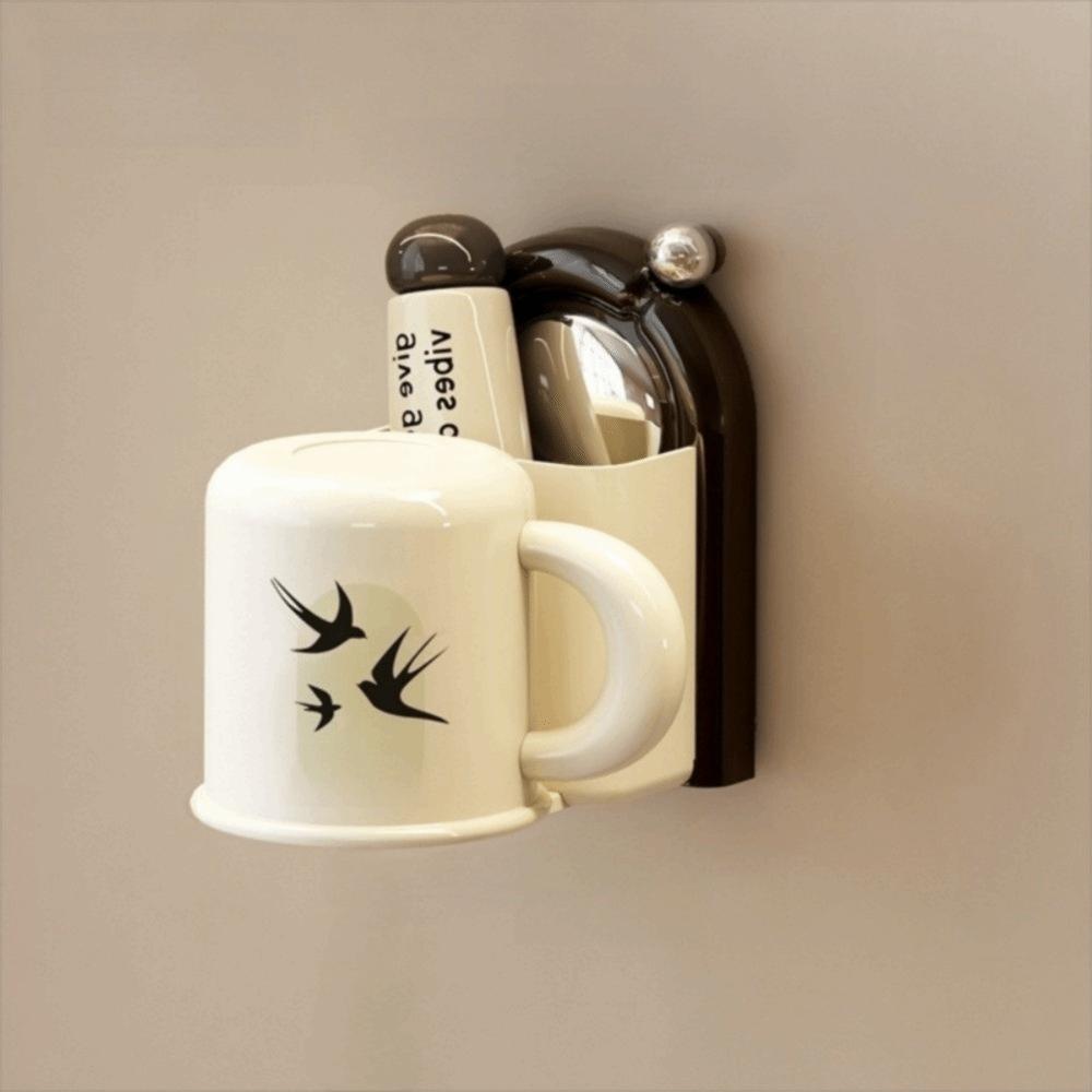 

Punch-free Toothbrush Rack Suction Cup Toothbrush Storage Rack Toothbrush Cup Holder білий