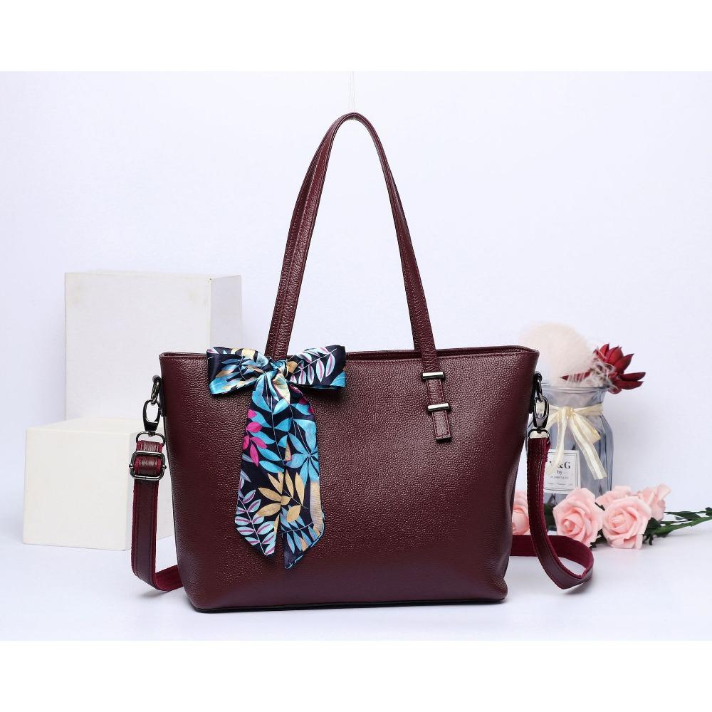 

Женская сумка через плечо из коровьей кожи, вместительная сумка-мессенджер, женская сумка-шарф из шелка, модная и простая сумка для покупок.