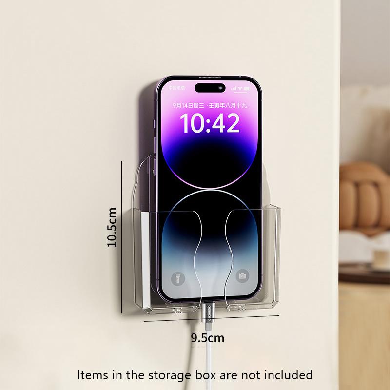 

Mobile Phone Wall Holder Universal Cellphone Charge Storage Box Organizer Tv Remote Control Hanging Stand Bracket Charging Dock