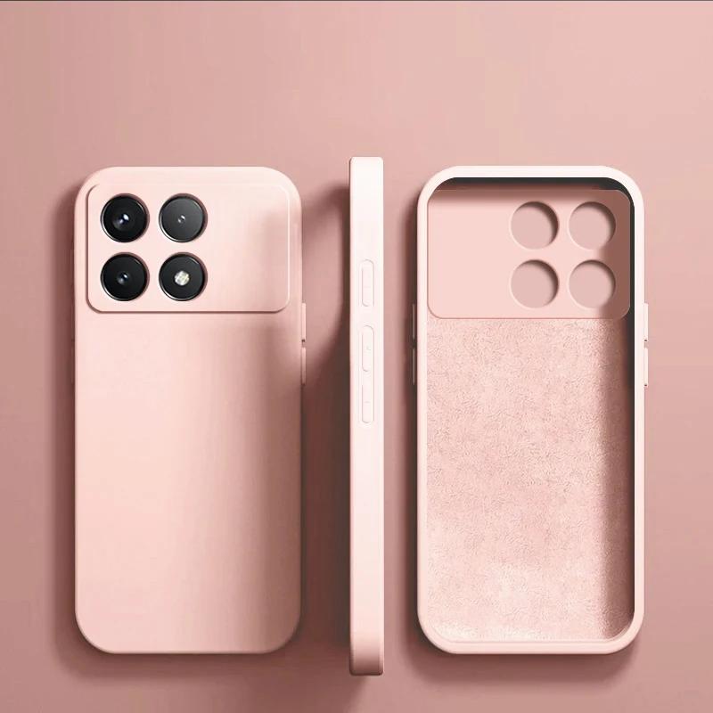 

Розкішний оригінальний рідкий силіконовий чохол для телефону Xiaomi Redmi Note 13 Poco X6 Pro 5G Redmi note13 pro 5G рожевий