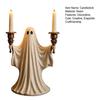 Cute Ghost Figurine Candle Holder for Halloween, Resin Tealight Candlestick, Taper Halloween Decoration Home Table Decor & Spooky Atmosphere Accessory
