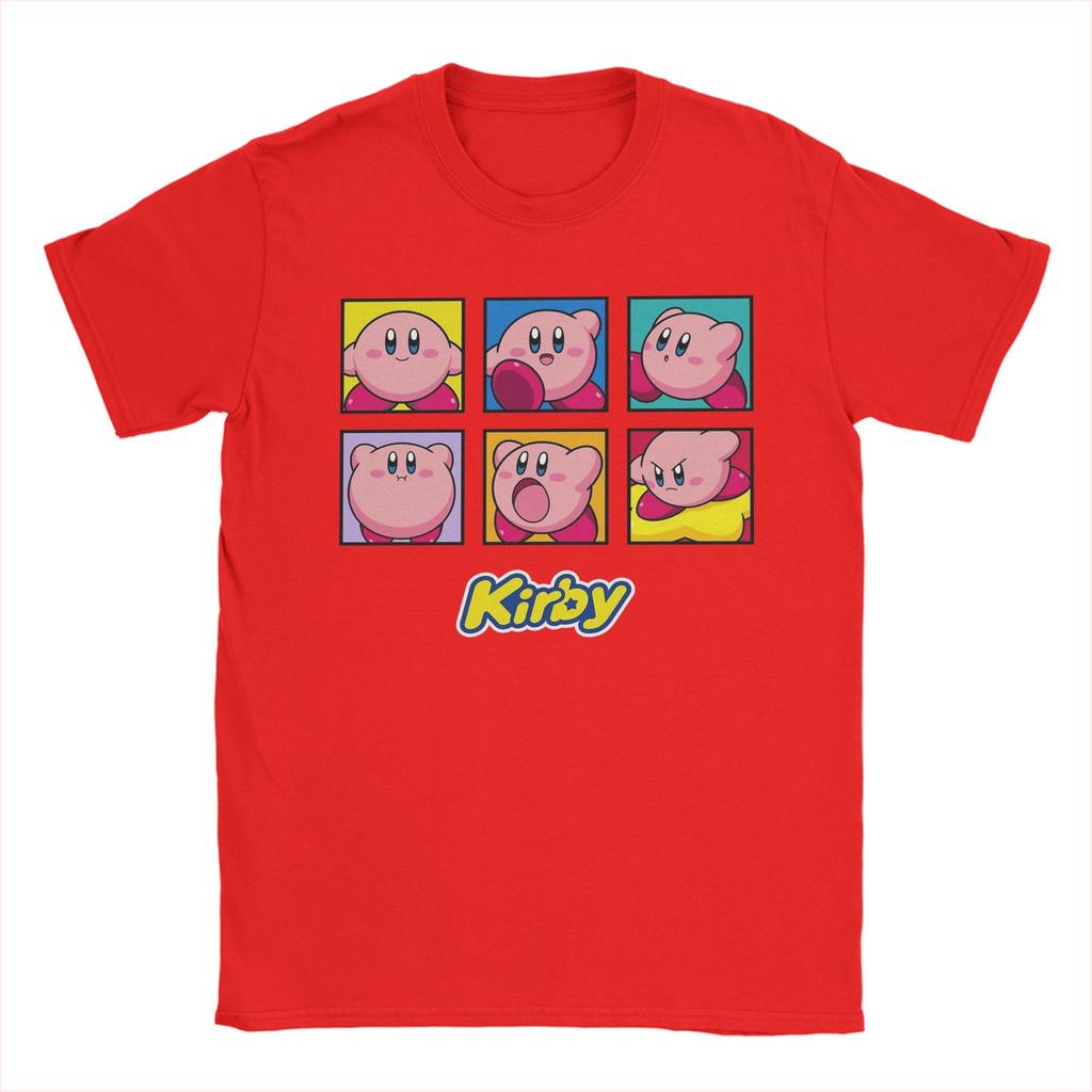 Kirbys Multiple Expressions Vintage Panel Collage Poster T Shirt Unisex Pure Cotton Tshirts Tees Short Sleeve Clothes Printed
