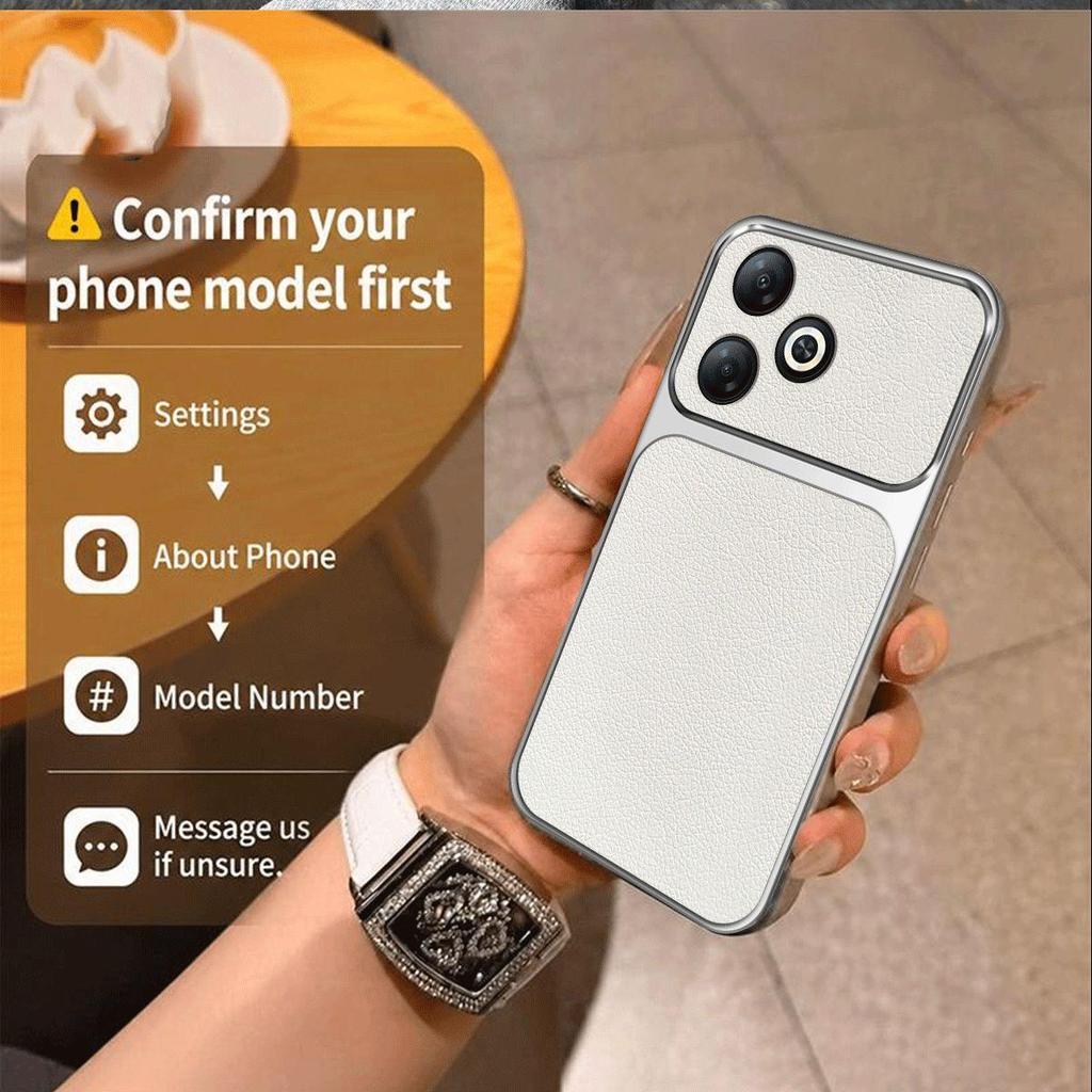 Electroplated Bumper Leather Case for realme Note 80 Full Big Window Camera Protector Cover