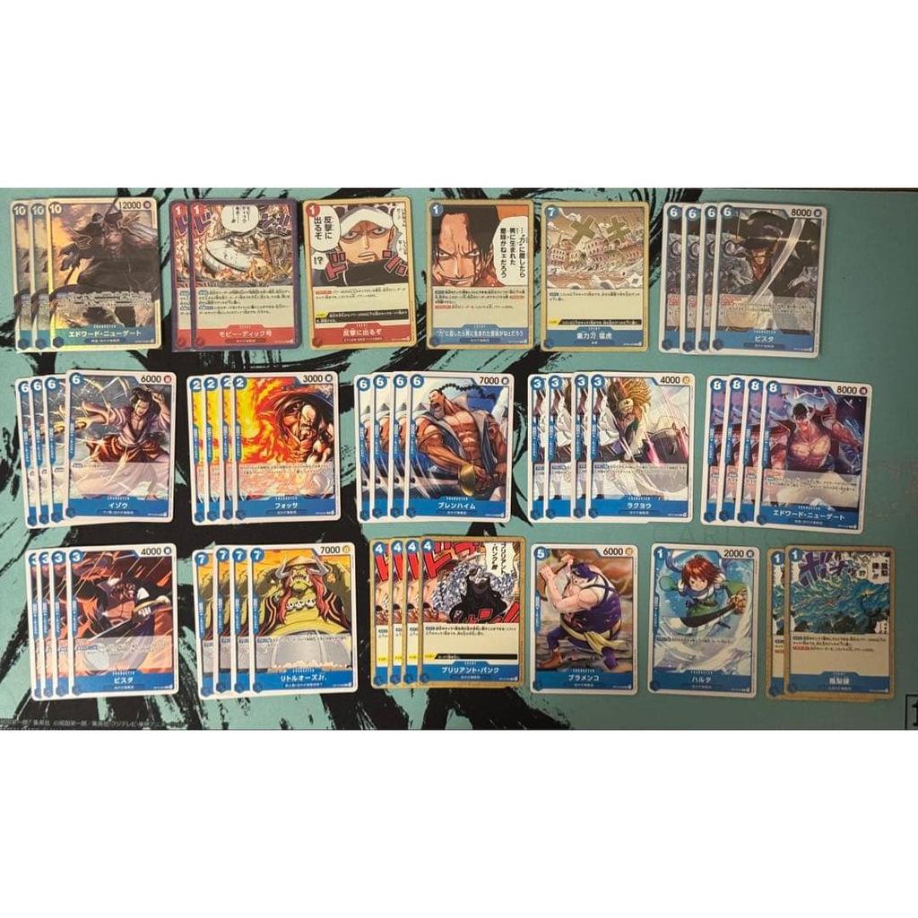 Used One Piece Card Game, Red/Blue Ace Deck, Constructed Deck, Leader Parallel, Includes Replacement Parts