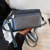 Rhinestone-Studded Shoulder Bags for Women Zip Closure Trendy Small Square Ladies Clutch Bag Small Crossbody Bags for Women
