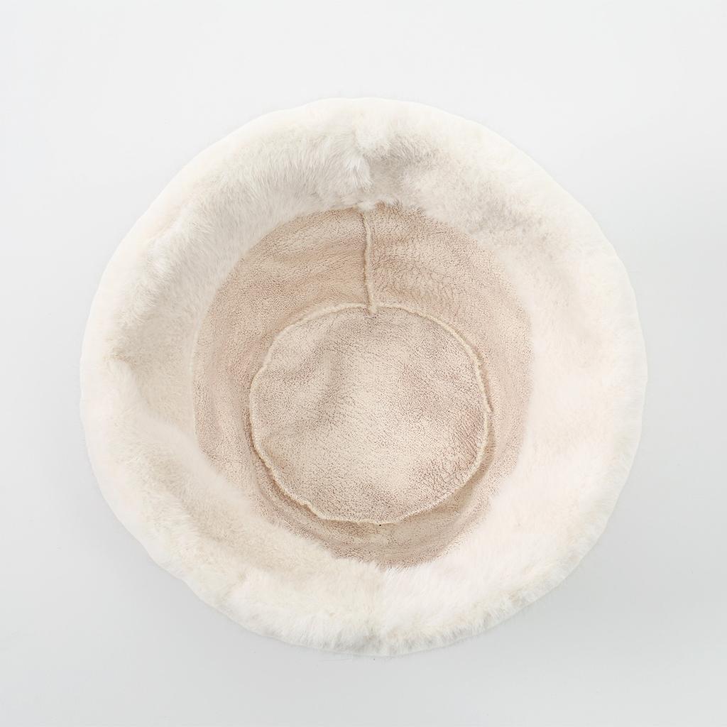 New Fluffy Fur Bucket Hat Warm Women'S Winter Hat Plush Fisherman Hat Thicken Cold Snowy Day Panama Cap Outdoor Snow Activity