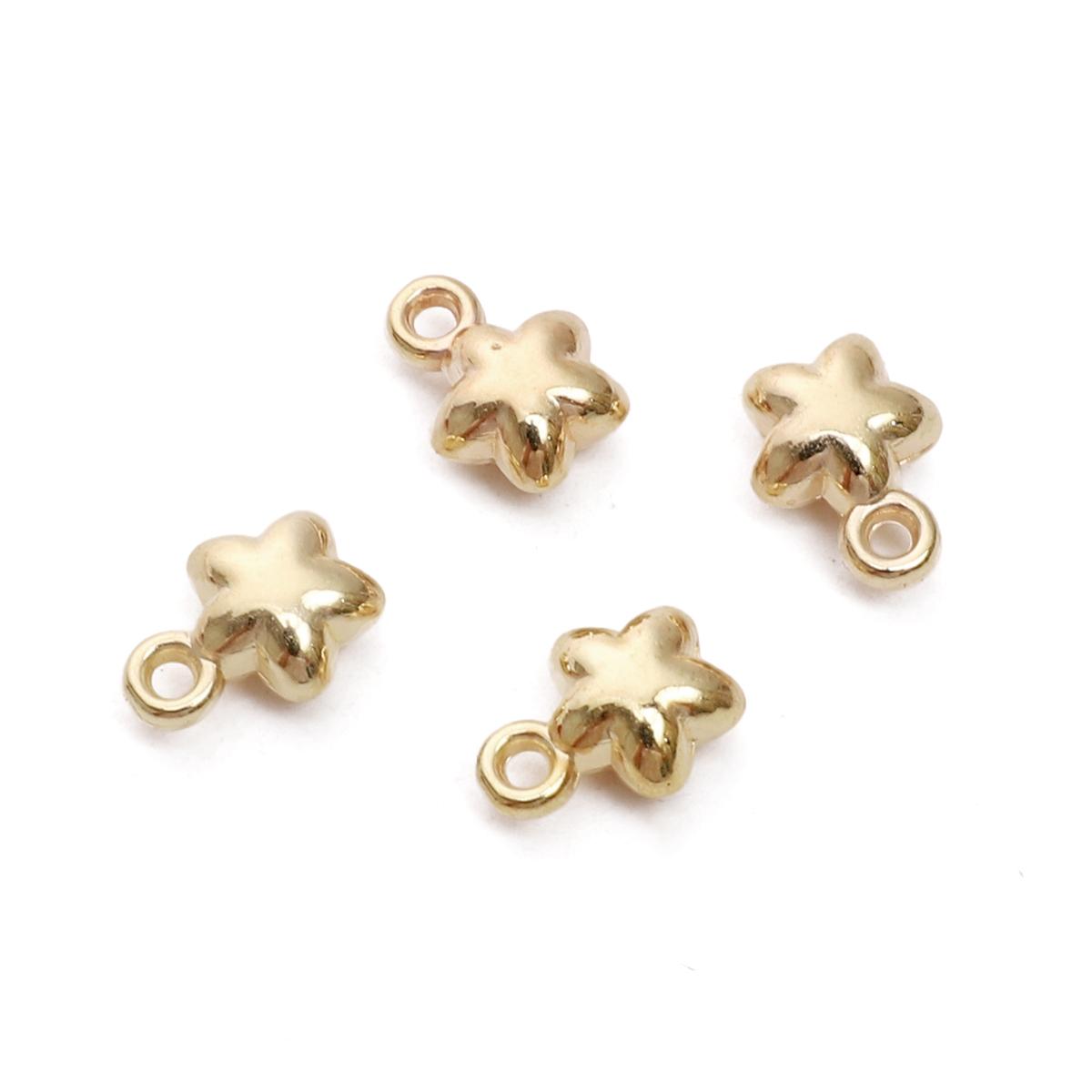 

30 шт. Пластиковая подвеска CCB Бабочка Звезда Сердце Шарм DIY Изготовление Бижутерии 7.0x10mm 30pcs золотистый