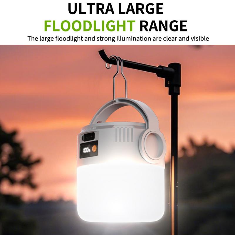 Led Solar Light Bulb Usb Rechargeable Camping Light Portable Outdoor Searchlight Multiduty Hanging Lamp With Flashlight 1Pc