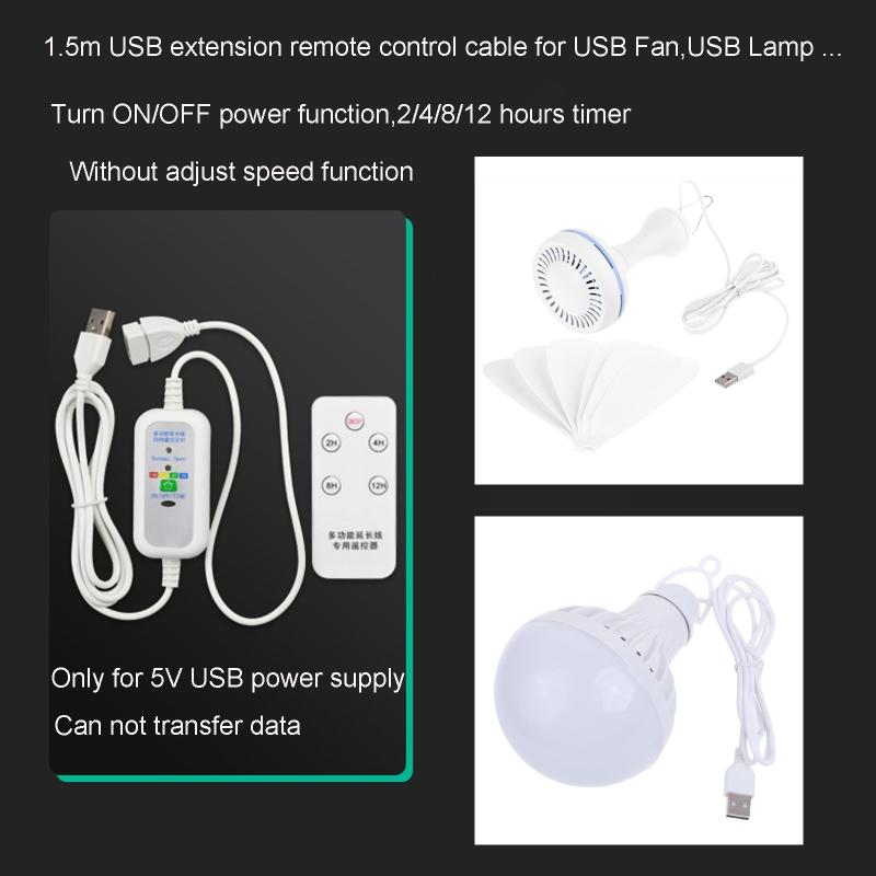 5V 4 Speed Remote 2/4/6/8/12 Hours Timing ON OFF Switch USB Extension Power Cable for USB Fan USB Lamp USB Charger Drop Ship
