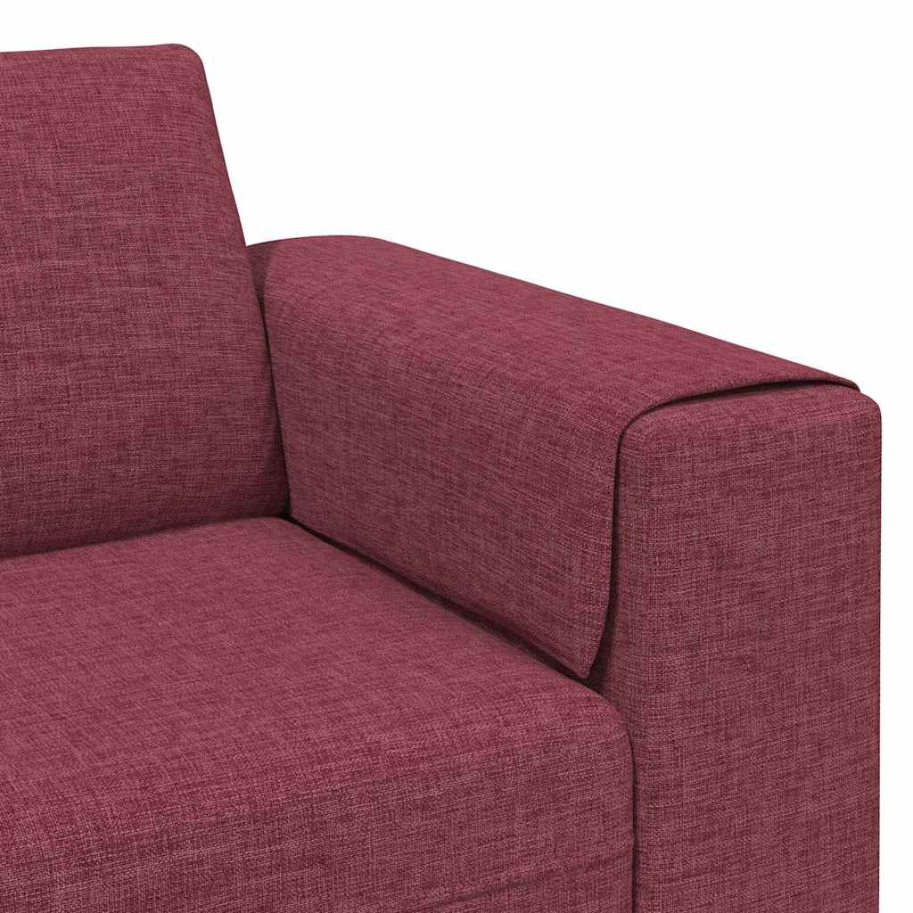 Living Room Sofa Wine Red 250 x 77 x 76 cm Polyester
