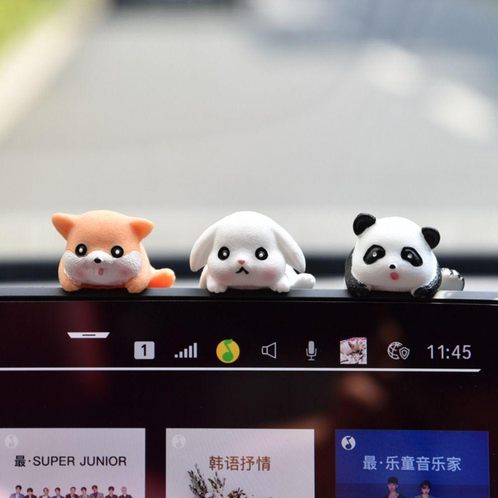 Gift Computer TV Little Animal Ornaments Showpiece Resin Car Navigation Screen Decorations Creative Table Edge Ornaments