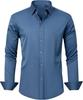 Four-sided Stretch Dress Shirt Men's Slim-fitting Long-sleeved Solid Color Simple Men's Shirt Business Casual Men's Clothing