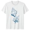 Seashell Flowers Drawing Hobby Mens T-Shirt Ladies Tee Graphic Unisex Top