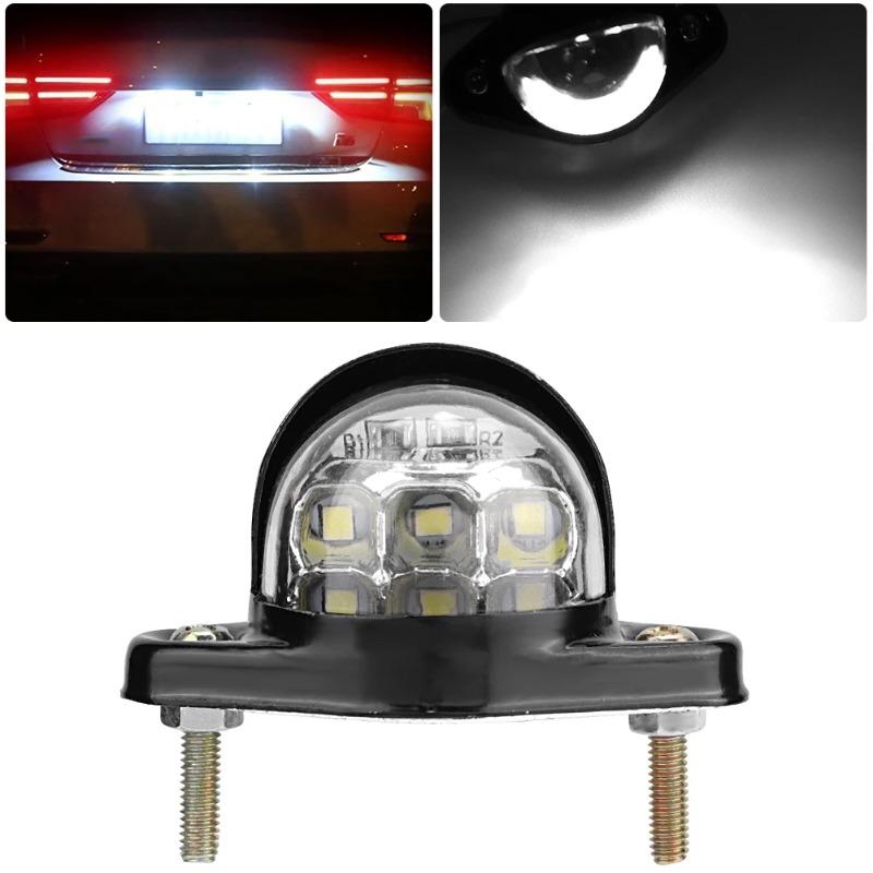 Motorcycle License Plate Light - 12V 6LEDs Reflector, Trailer Truck Lorry License Plate Light