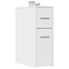 Narrow Wheeled Bathroom Cabinet, Bathroom Corner Storage Cabinet, White Engineered Wood