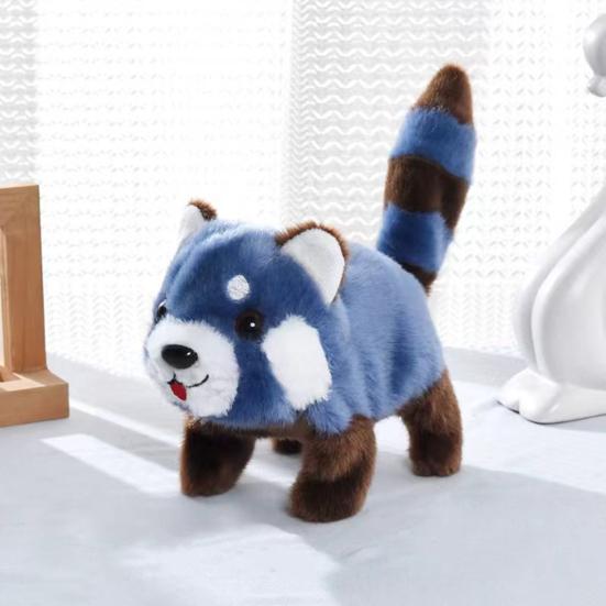Electric Plush Red Panda Toy Interactive Walking Tail Wagging Raccoon Doll Handmade Toddlers Educational Simulation Stuffed Animal Toy