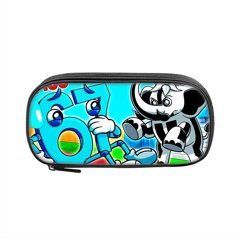 Six Seven Printed Pattern Nylon Pencil Case For Students With Compact Storage And Casual Style