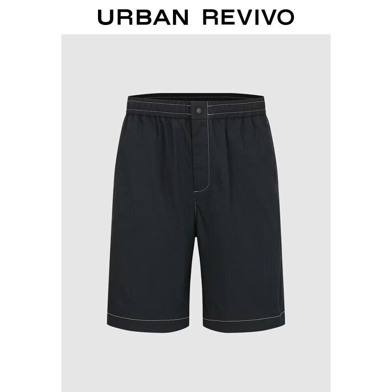 UR2026 Men s Contrast Stitch Straight Leg Shorts 31 тёмно-синий