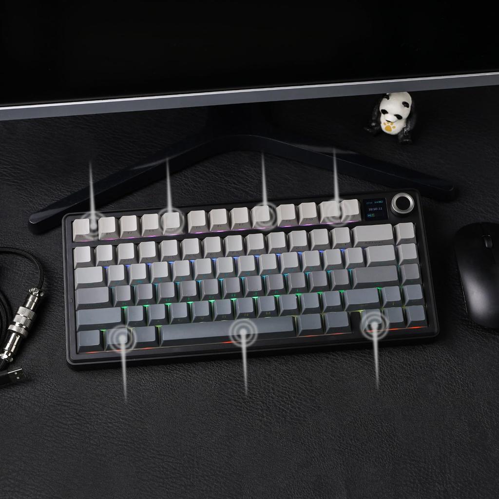 EPOMAKER X AULA F75 MAX Wireless Gaming Keyboard with TFT Creamy for and Technical Standards Approved Tri-Mode Screen, Hot-Swappable Knobs,