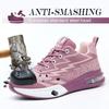 Women's Steel Toe Safety Shoes - Pink Anti Smash & Anti Puncture - Wide European Sizes - Fashion Work Boots for Ladies