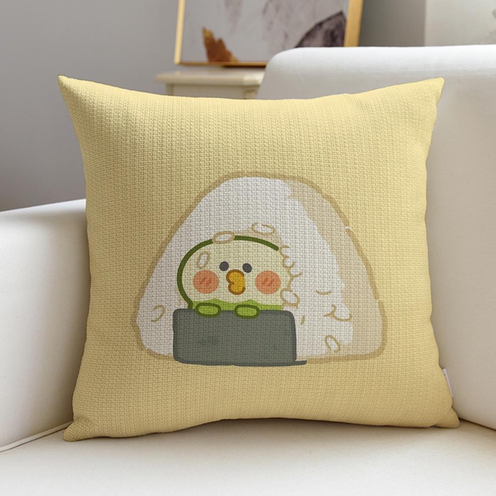 Cute LLittle Parrot BebeS Cushion Cover Breathable and skinfriendly linen pillowcase square removable and washable cushion