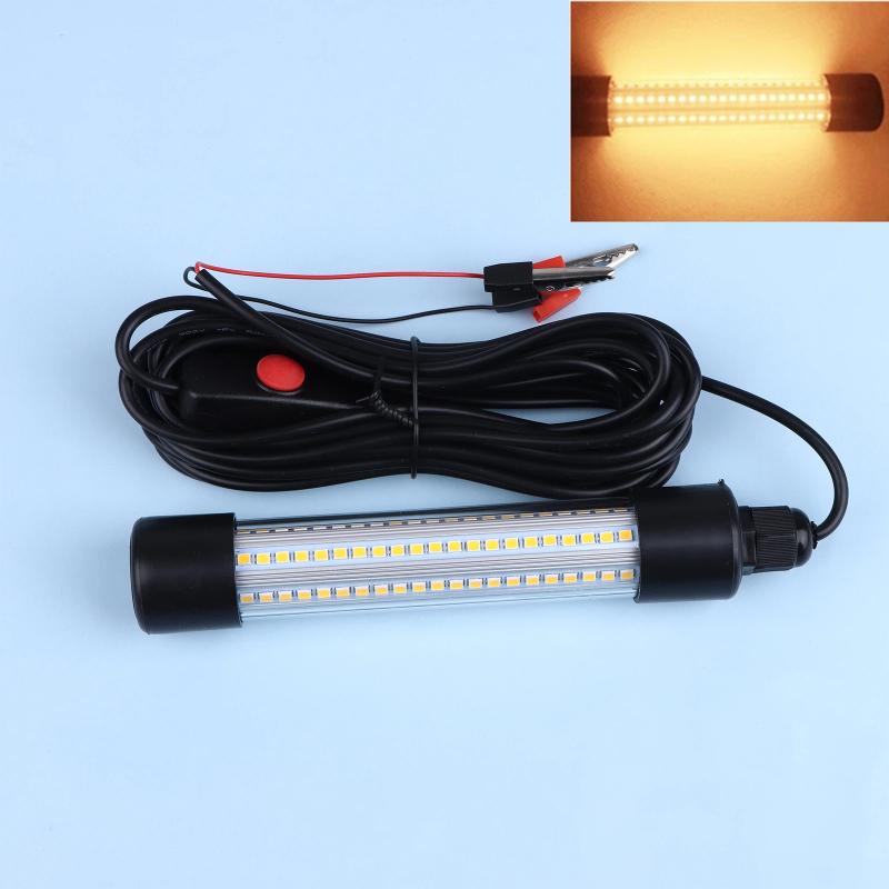 

12V Underwater Fish Lure Lamp Light Usb Led Fish Finder Light With 5M Line Raft For Night Fishing Parts теплим білим кольором
