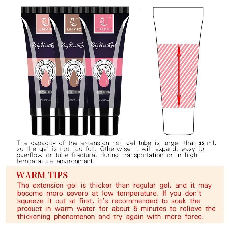 Poly Nail Extension Gel Color Set Crystal Jelly Nail Tips Extension Nude Clear Pink Nail Art French Nail DIY Nail Extension Gel Nail Starter Nail Art