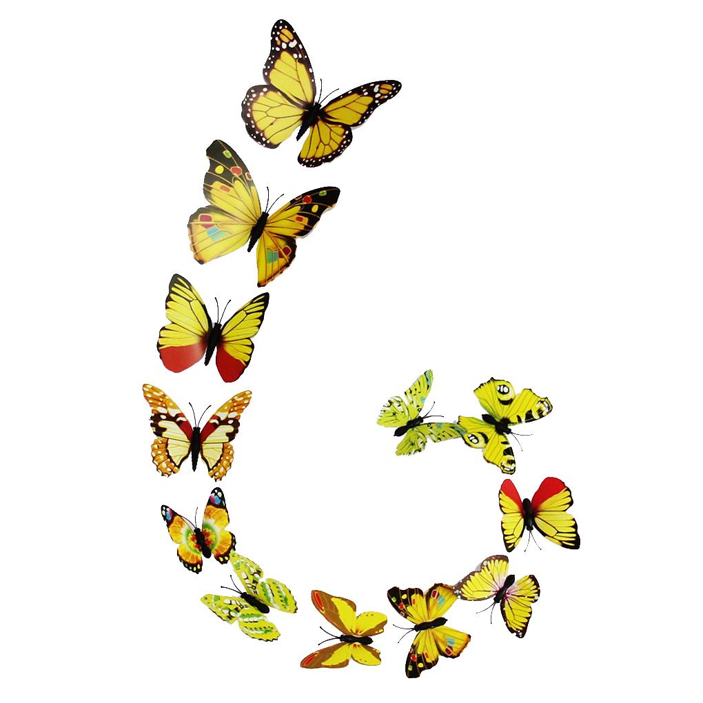 

12 шт. бабочка серебряное зеркало декор домашняя комната искусство 3D DIY настенные наклейки наклейки