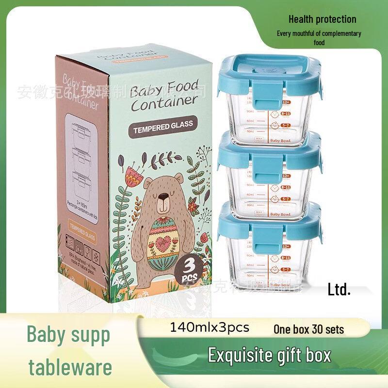 Abay Kids Glass Food Storage Containers (Set of 3)