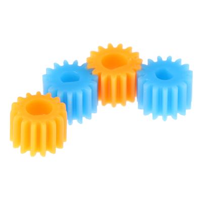 10 ks Plastové ozubené kolesá typu D s vnútorným priemerom 3/4 mm, 15 zubov, modul 0,5, vhodné pre hriadeľ motora s reznou hranou, DIY diely
