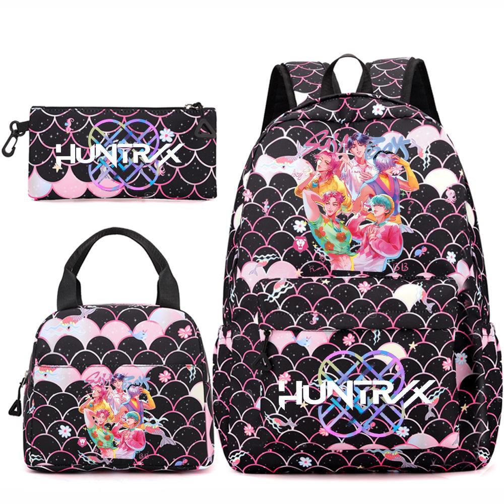 

3 шт./набір Аніме K-pop Принтований Рюкзак Сумка Пенал для Підлітка Студента Дівчини Хлопчика Шкільний Рюкзак Книжковий Рюкзак Велика Місткість Дорожня Сумка Дитячий Подарунок