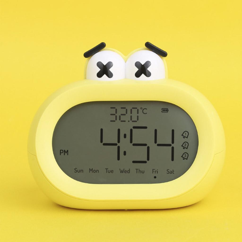 Çocuk Alarm Saati Çizgi Film Sevimli Akıllı Pille Çalışan Dijital LED Elektronik Saat Gece