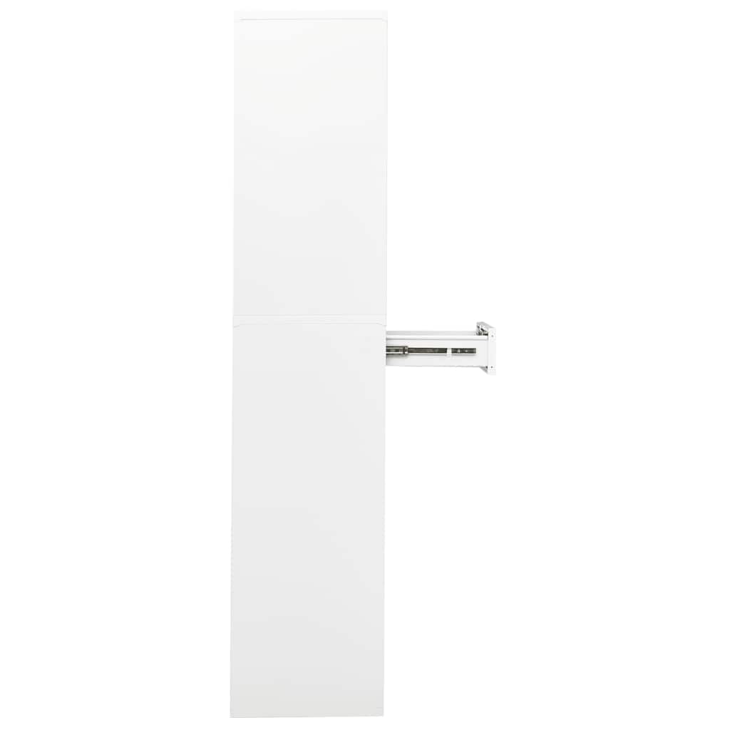 Office Filing Cabinet White 90 x 40 x 180 cm Steel