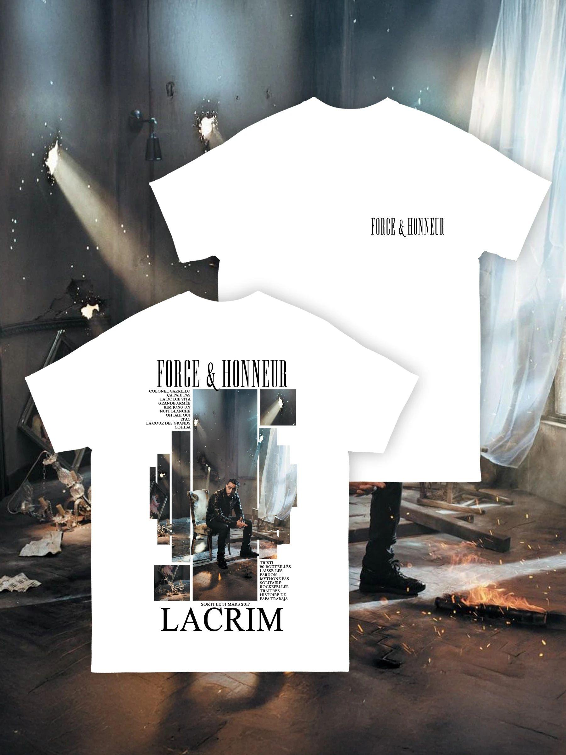

Rapper Lacrim Force & Honneur Album 2026 Merch T Shirt Cotton Unisex Men‘s Women s T-Shirt Fans Y2k Oversized Popular Tee 4XL